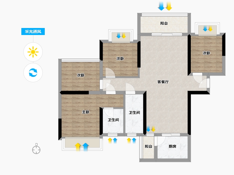 广西壮族自治区-贵港市-广汇圣湖城-92.32-户型库-采光通风