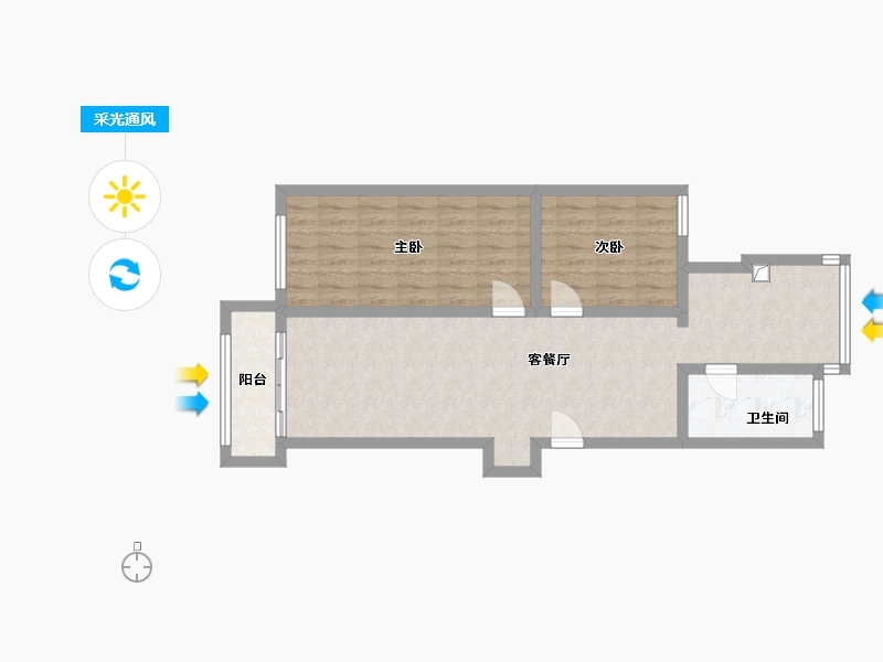 湖北省-武汉市-田园小区-78.00-户型库-采光通风