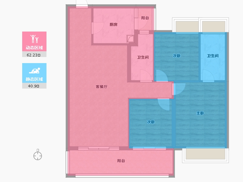 广东省-揭阳市-中南春风南岸-118.40-户型库-动静分区