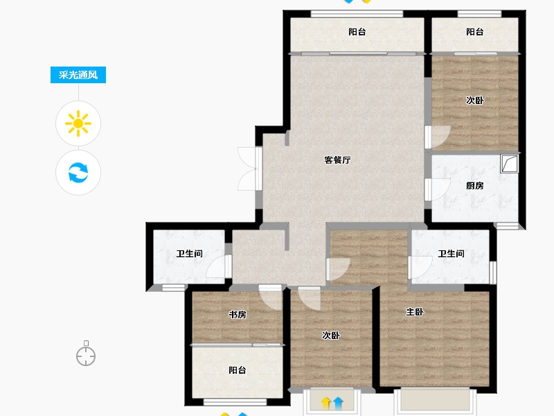 福建省-厦门市-海沧中心TOD璞瑞-114.40-户型库-采光通风