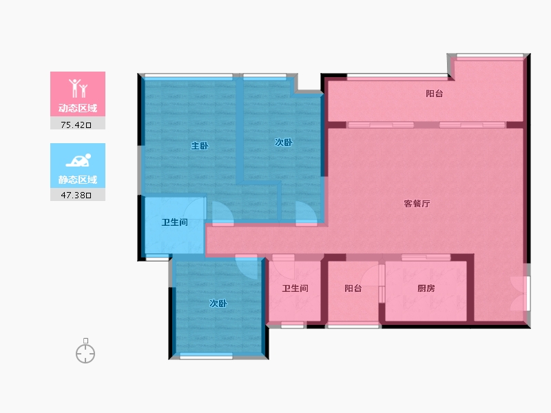 贵州省-遵义市-播南大道167-106.94-户型库-动静分区