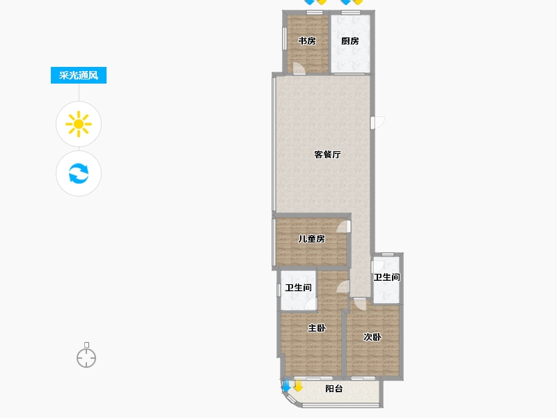 浙江省-衢州市-天元铭鼎-134.90-户型库-采光通风