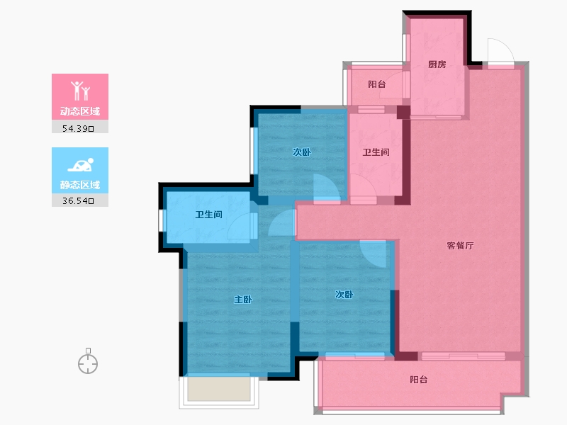 四川省-泸州市-世茂璀璨里程-85.10-户型库-动静分区