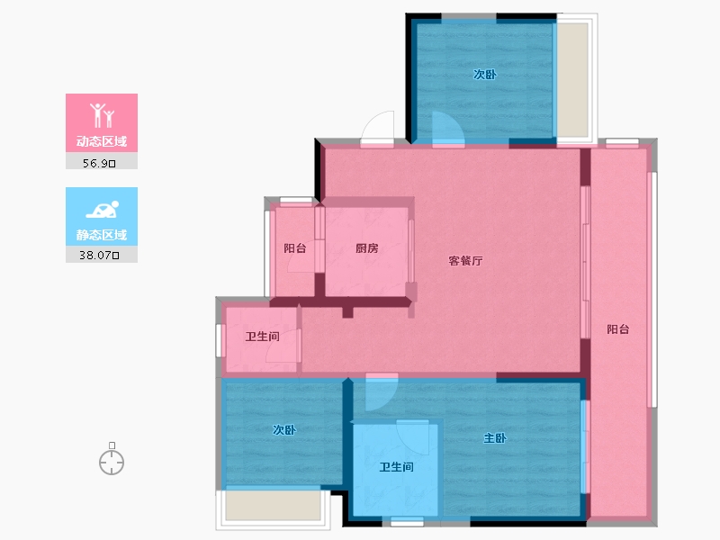 云南省-昆明市-天璞小区-88.00-户型库-动静分区