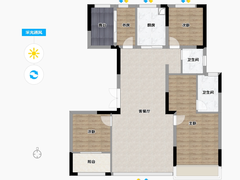 山东省-泰安市-学府春天-116.00-户型库-采光通风