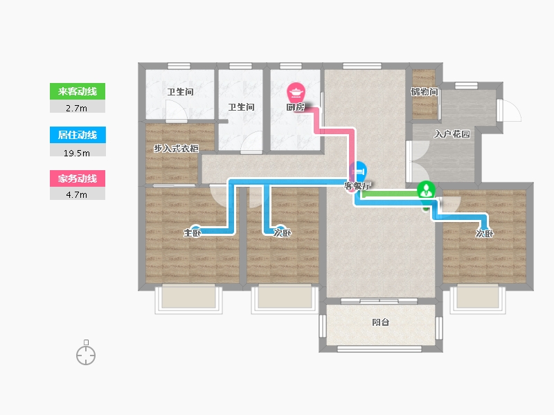 山东省-济南市-翰林名苑-107.20-户型库-动静线