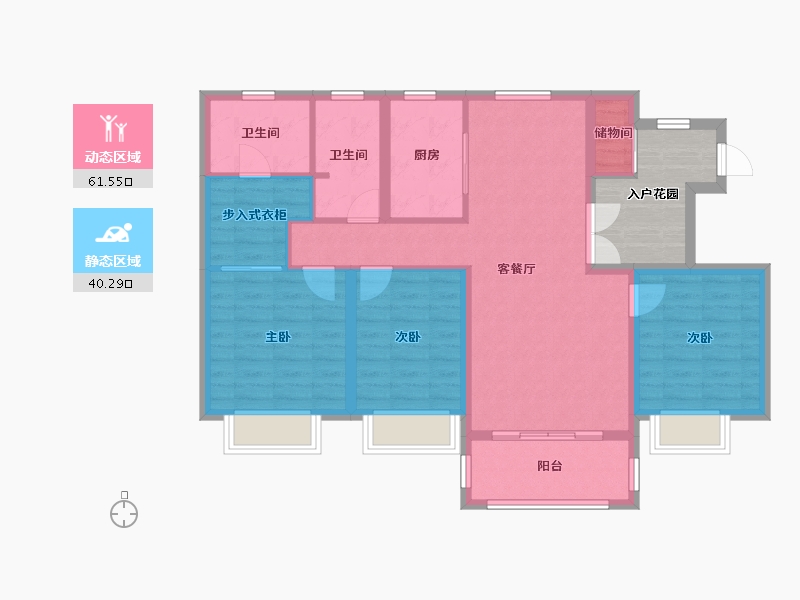 山东省-济南市-翰林名苑-107.20-户型库-动静分区