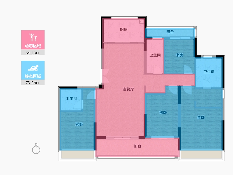 浙江省-嘉兴市-荣安堂樾庄-132.00-户型库-动静分区