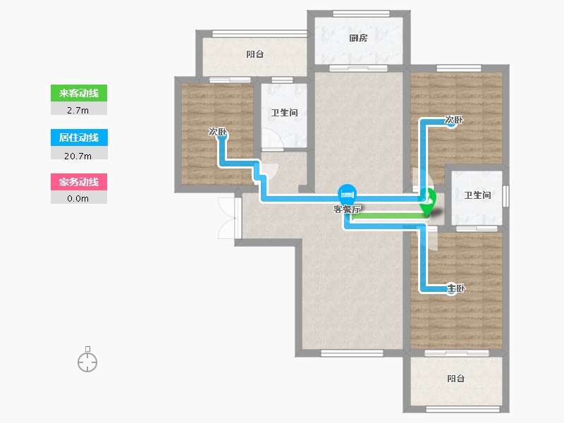 陕西省-西安市-兴隆园-111.20-户型库-动静线