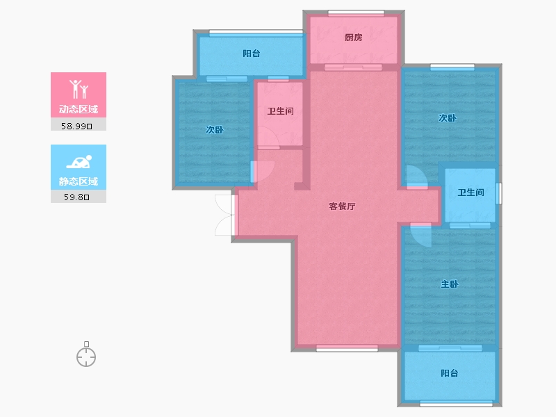 陕西省-西安市-兴隆园-111.20-户型库-动静分区