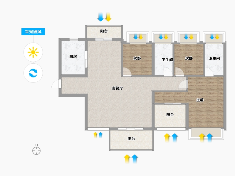 广东省-深圳市-京基璟誉府-120.00-户型库-采光通风