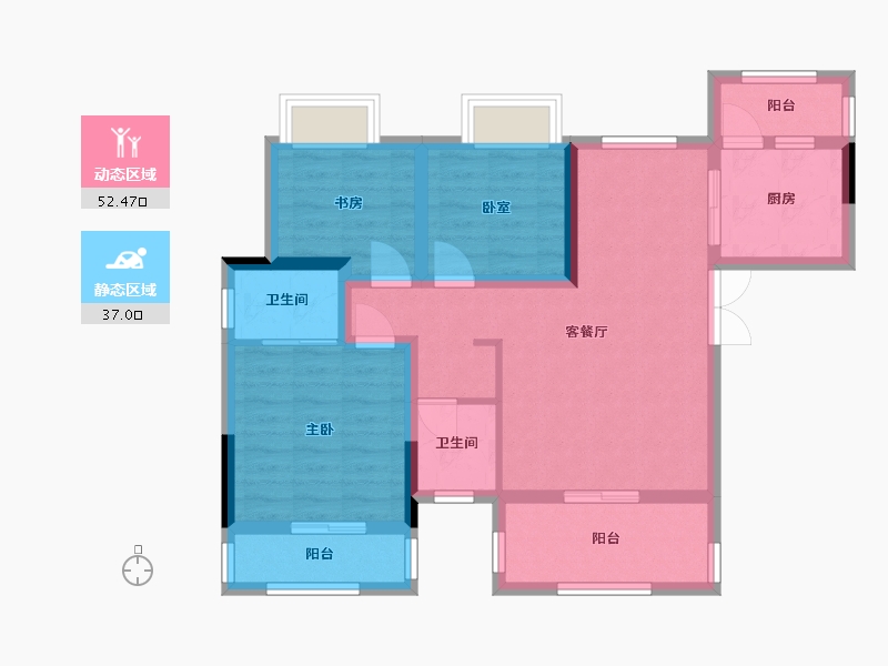 四川省-广安市-和瑞梧桐郡-81.69-户型库-动静分区