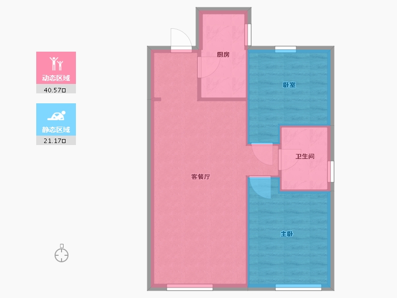 辽宁省-沈阳市-阳光城 翡丽公园-61.60-户型库-动静分区