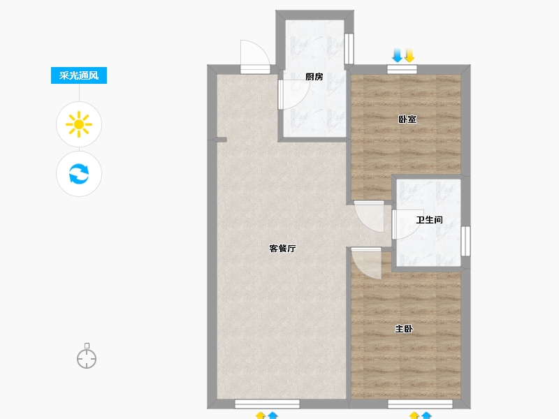 辽宁省-沈阳市-阳光城 翡丽公园-61.60-户型库-采光通风