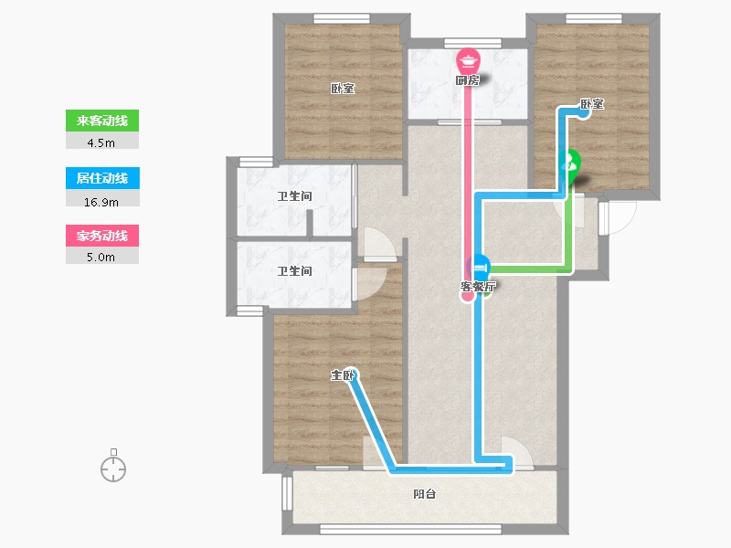 湖北省-武汉市-融创观澜壹号-西区-91.96-户型库-动静线