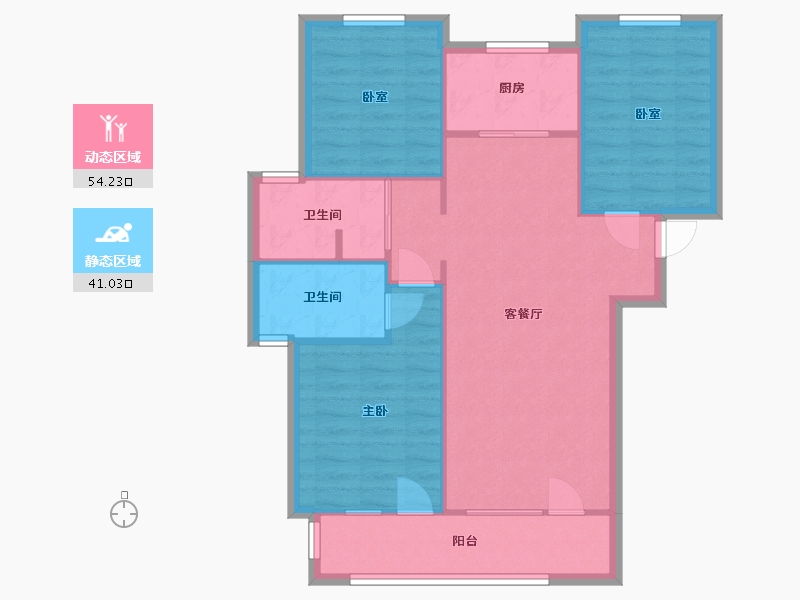 湖北省-武汉市-融创观澜壹号-西区-91.96-户型库-动静分区