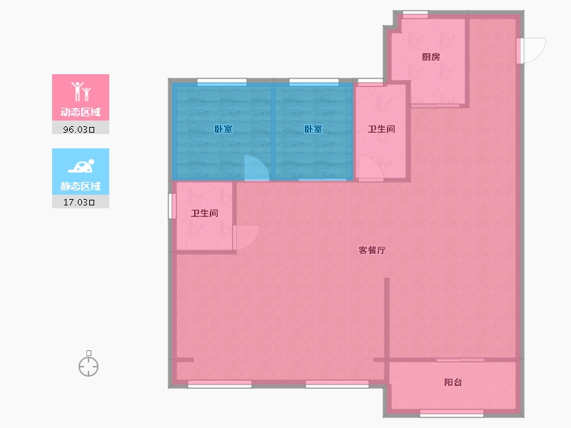 浙江省-湖州市-碧桂园金荗悦-96.00-户型库-动静分区