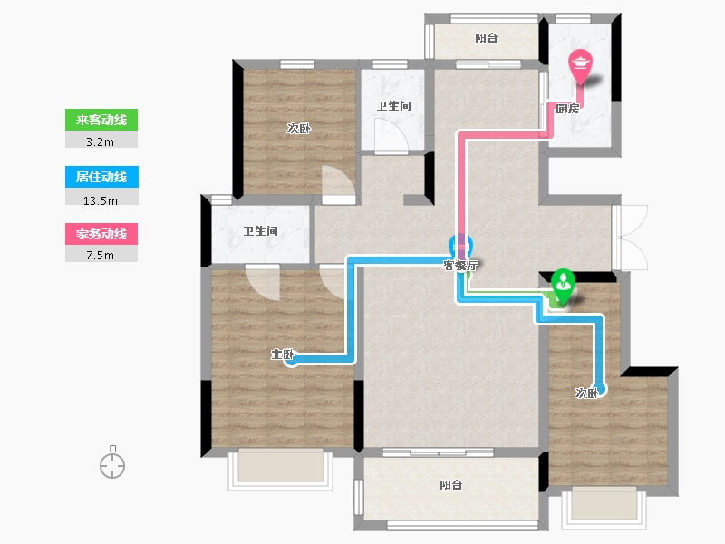 河南省-洛阳市-美景永宁府-105.00-户型库-动静线