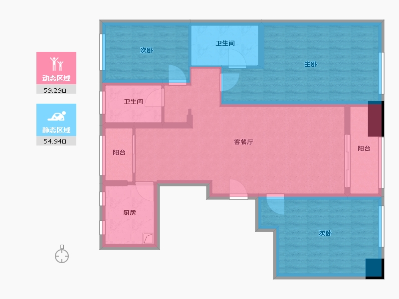 江苏省-扬州市-江广智慧城-111.20-户型库-动静分区