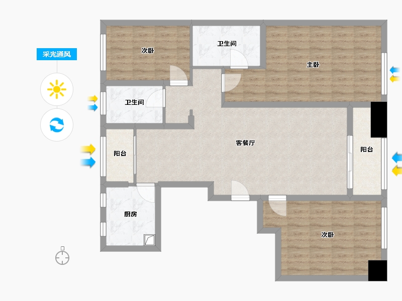 江苏省-扬州市-江广智慧城-111.20-户型库-采光通风