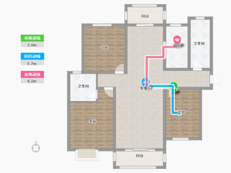 河南省-济源市-沁园春天-B区-129.46-户型库-动静线