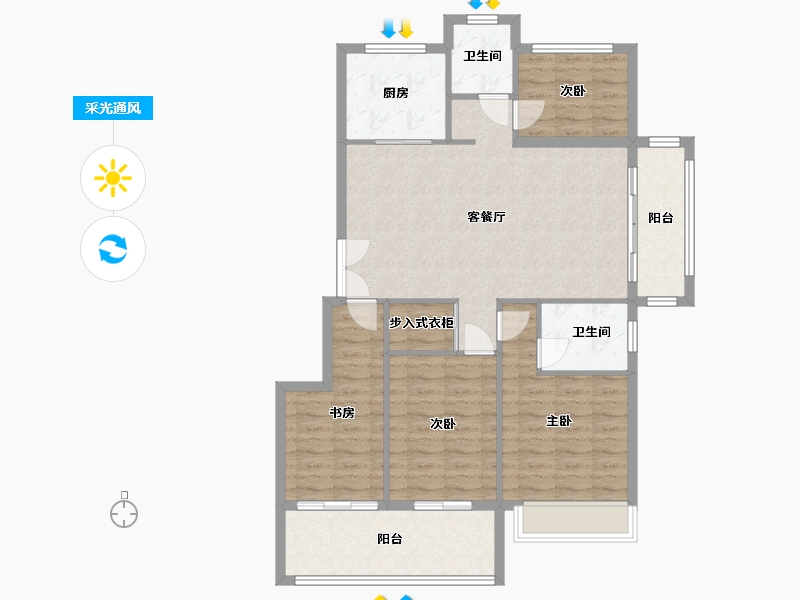 浙江省-丽水市-丽水市庆元县源头山居-102.40-户型库-采光通风