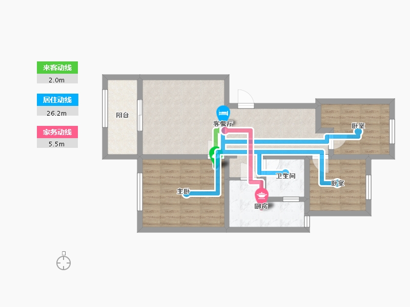 山东省-淄博市-汇美春江苑小区-80.00-户型库-动静线