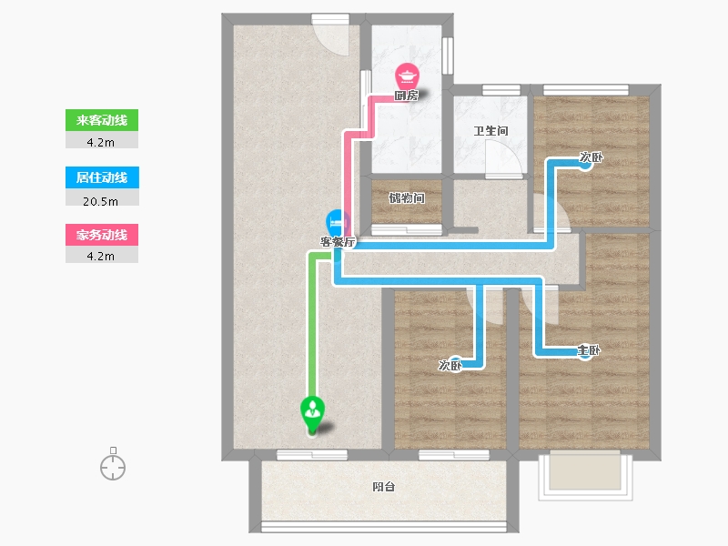 山东省-菏泽市-菏泽花都国际-90.53-户型库-动静线