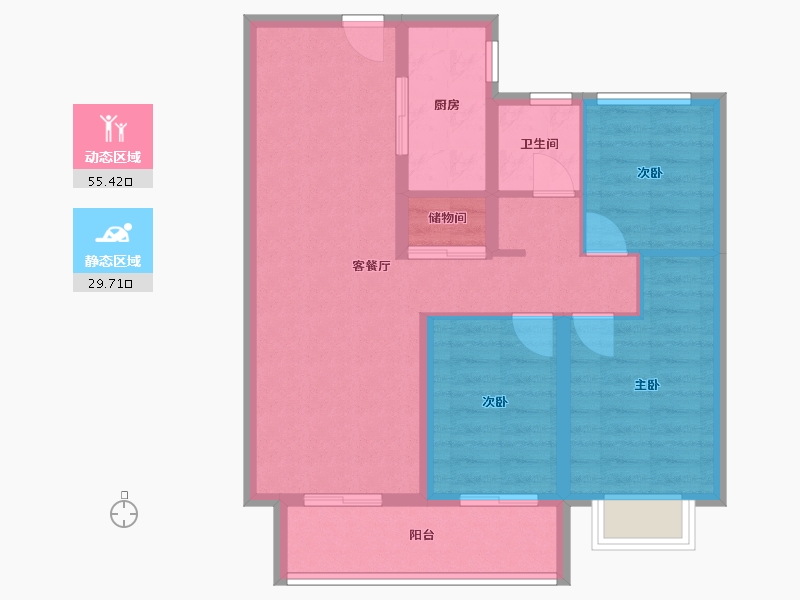 山东省-菏泽市-菏泽花都国际-90.53-户型库-动静分区