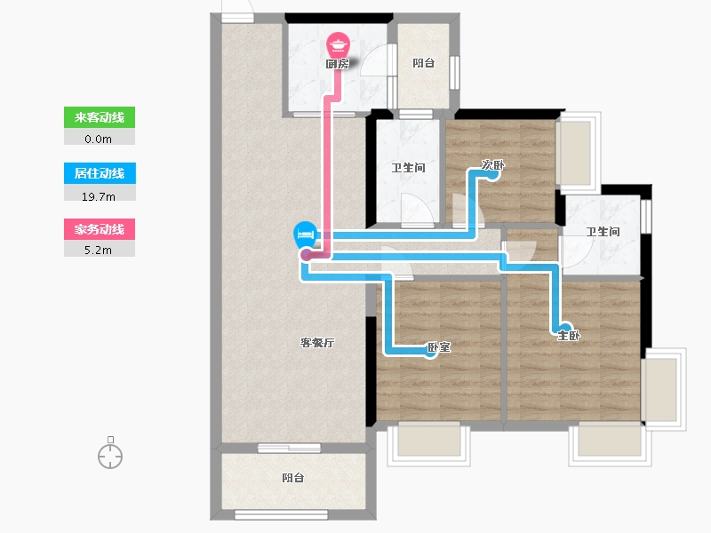 广东省-广州市-凯德山海连城-84.80-户型库-动静线