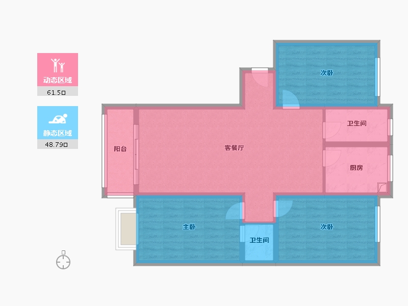 河南省-洛阳市-书香花园小区-105.13-户型库-动静分区