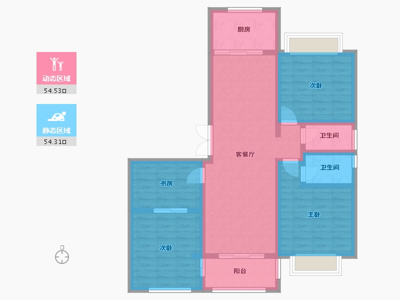 云南省-怒江傈僳族自治州-盛世华城-96.80-户型库-动静分区