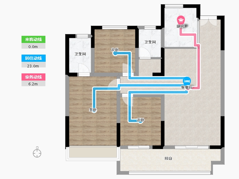 河南省-安阳市-中圣龙栖湾-105.60-户型库-动静线