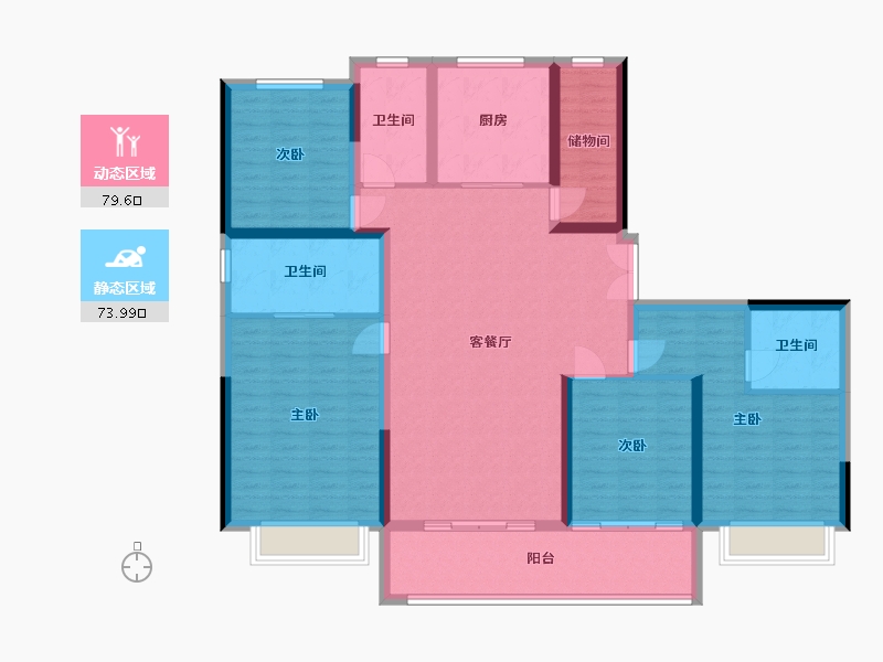 浙江省-宁波市-悦府-146.40-户型库-动静分区