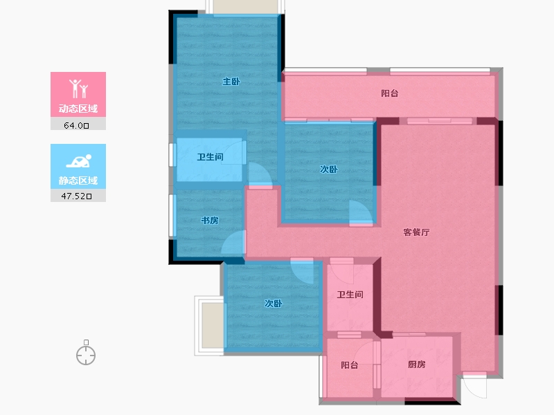 四川省-泸州市-中广一品城-98.00-户型库-动静分区