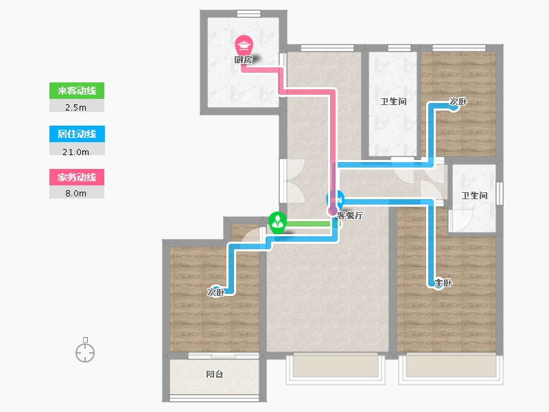 河北省-石家庄市-天成·云玺-105.00-户型库-动静线