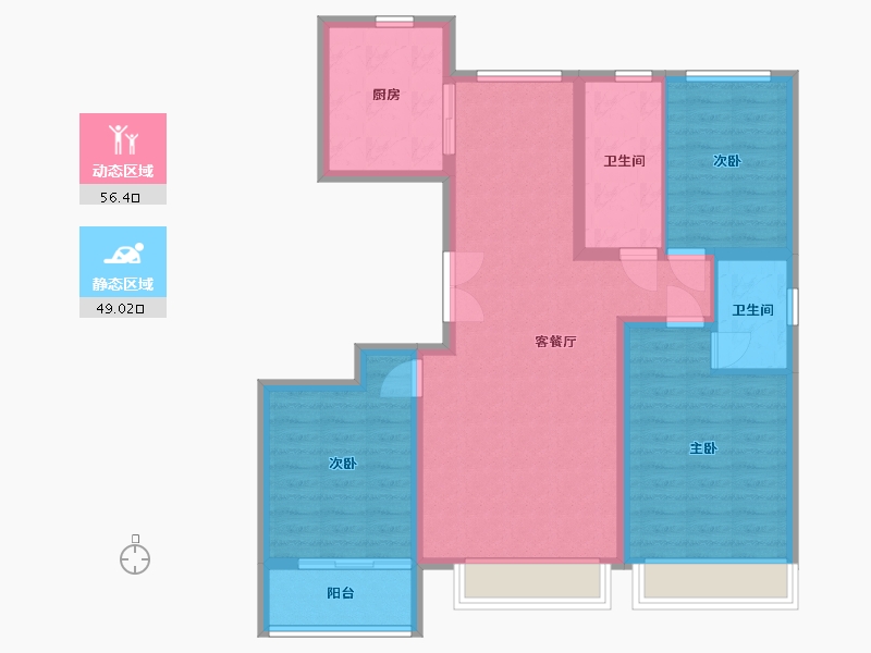 河北省-石家庄市-天成·云玺-105.00-户型库-动静分区