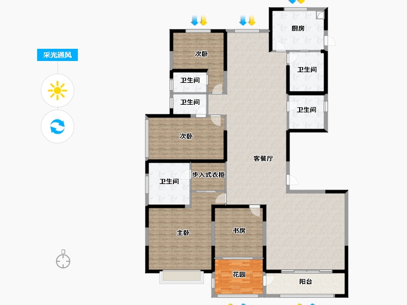 青海省-西宁市-新千华府-242.40-户型库-采光通风