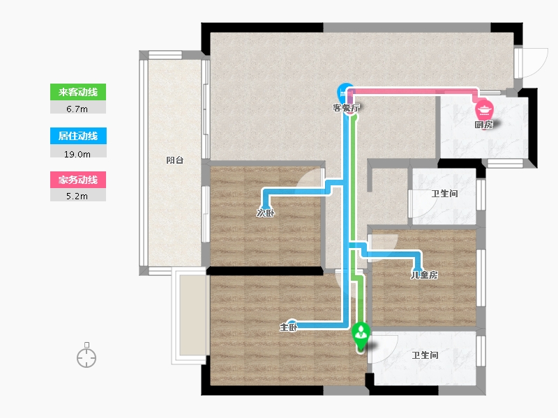 江西省-赣州市-颐泰兴园健康城-84.00-户型库-动静线