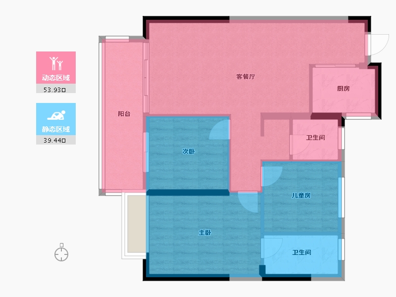 江西省-赣州市-颐泰兴园健康城-84.00-户型库-动静分区