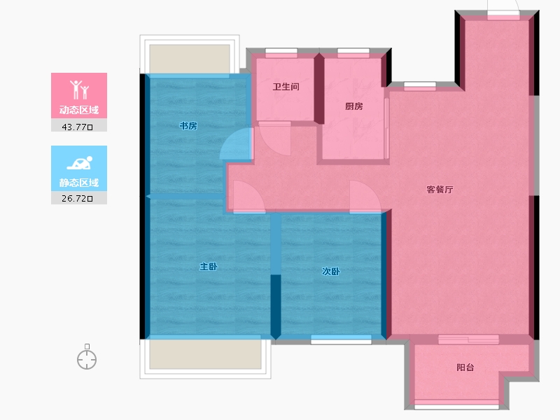 湖南省-常德市-旭辉国际新城-68.00-户型库-动静分区