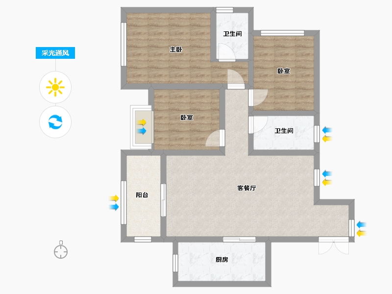 四川省-自贡市-天宇欧景城-78.00-户型库-采光通风