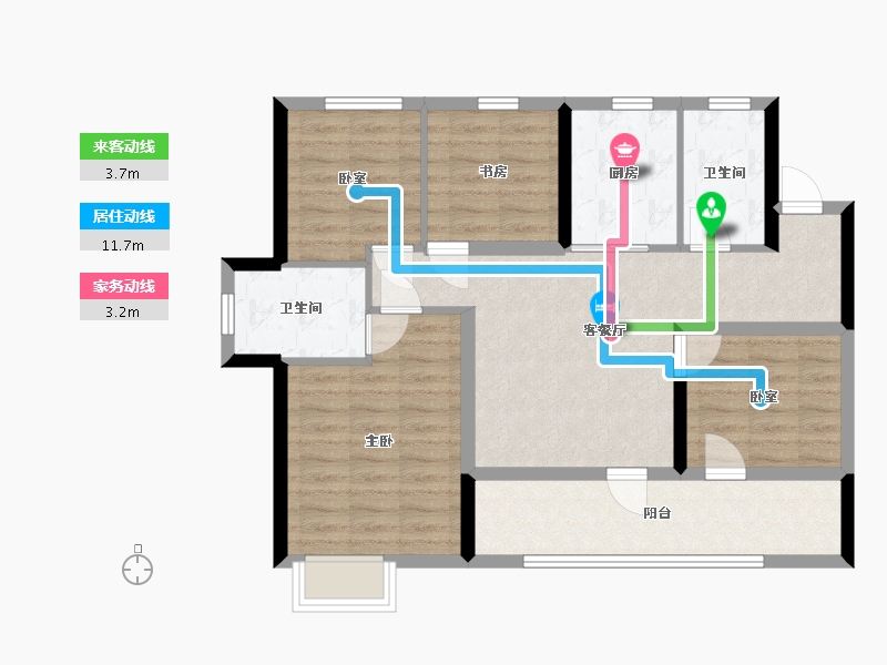 山东省-青岛市-中欧国际城-西区-94.40-户型库-动静线