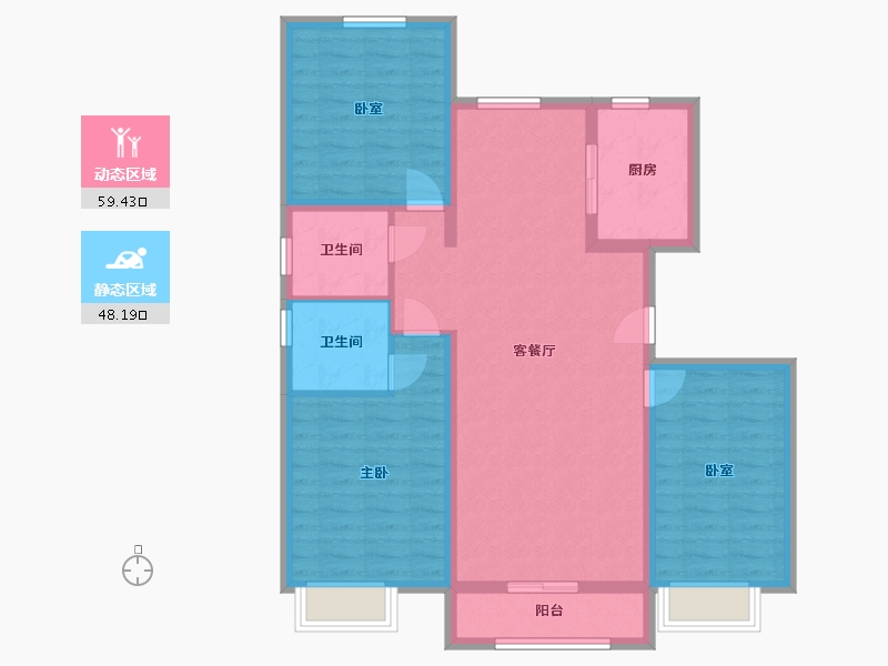 河北省-邢台市-御景名门小区-107.19-户型库-动静分区