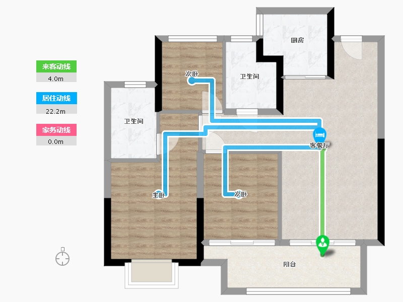 浙江省-宁波市-艺尚湾-78.40-户型库-动静线