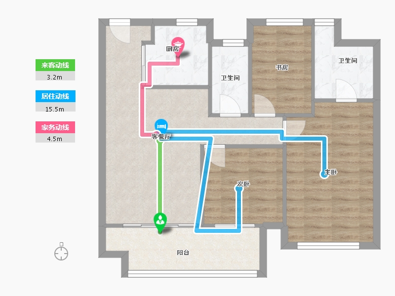 江苏省-苏州市-韵动四季花园三期-71.06-户型库-动静线