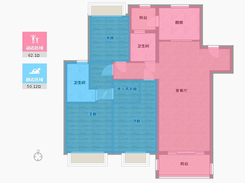 上海-上海市-融创青云壹号-100.80-户型库-动静分区