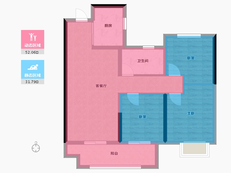 江苏省-无锡市-氿里景园-74.44-户型库-动静分区