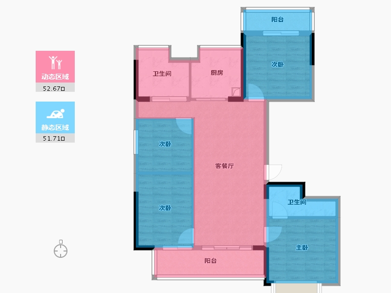 江苏省-南京市-石林云城-93.46-户型库-动静分区