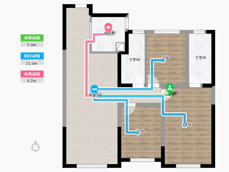 内蒙古自治区-包头市-保利公园一号-99.90-户型库-动静线